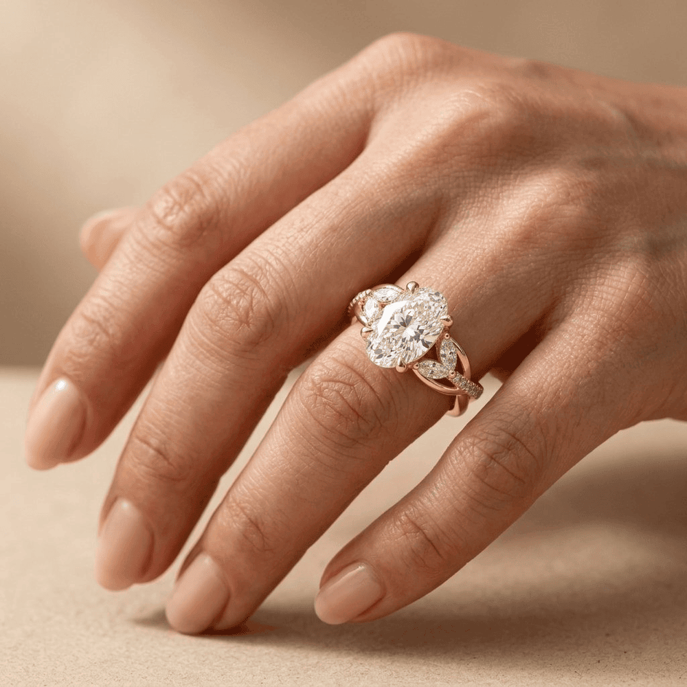 Oval cut diamond promise ring for girlfriend