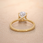 Ethically Sourced Oval Diamond Cathedral Engagement Ring