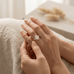 Modern oval lab grown diamond engagement ring design