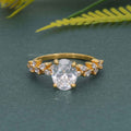 Oval Lab Grown Diamond Engagement Ring With Marquise Accent - JBR Jeweler