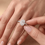 Minimalist 14K gold oval engagement ring