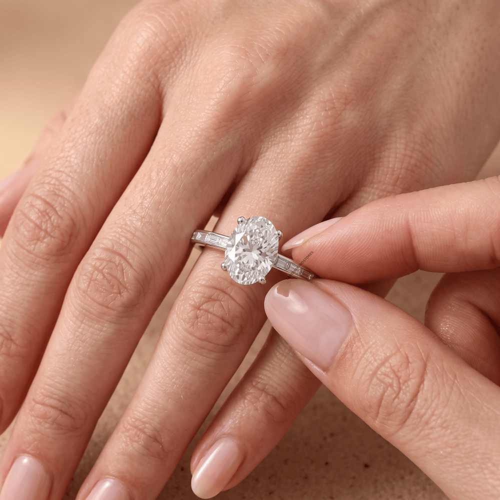 Minimalist 14K gold oval engagement ring