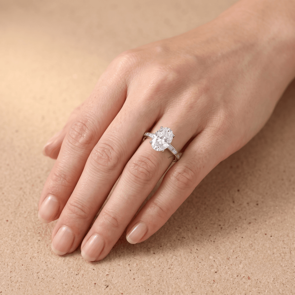 Oval lab grown diamond bridal ring for women