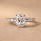 Oval cut lab grown diamond engagement ring in gold
