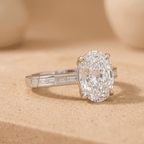 Elegant oval lab diamond ring for women