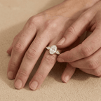Oval lab diamond gold ring for romantic occasions