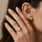 Minimalist oval lab grown diamond promise ring