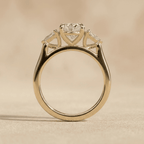 Oval solitaire style lab diamond cathedral ring