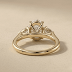 Three stone lab grown diamond ring for women