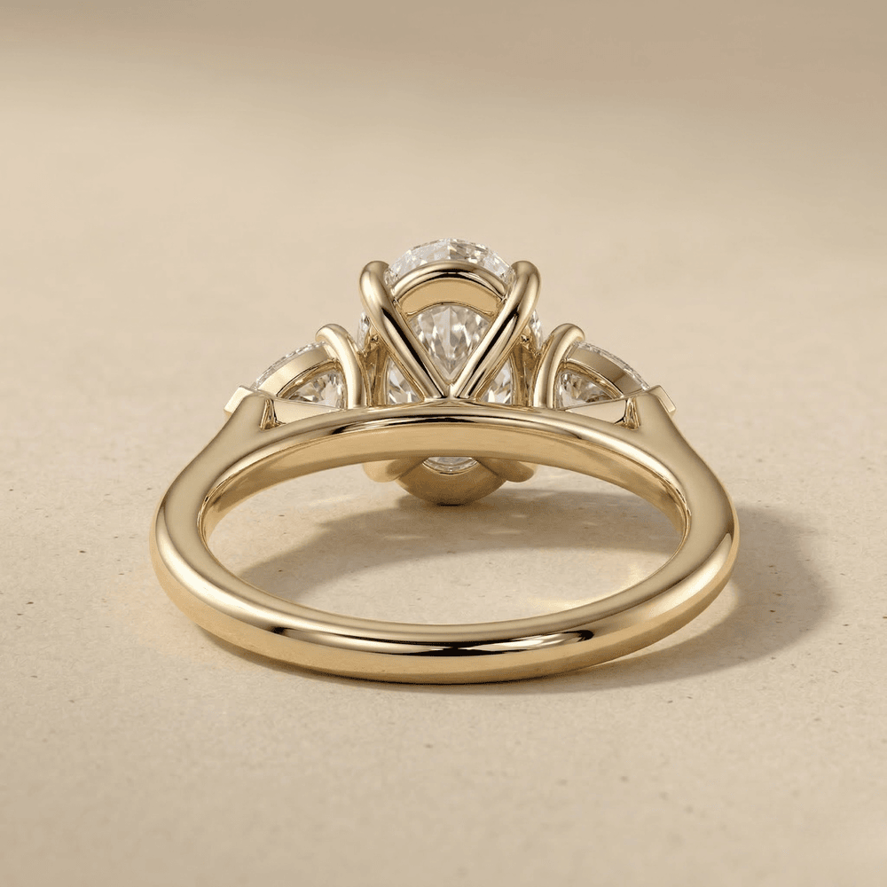 Three stone lab grown diamond ring for women