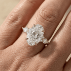 Lab grown oval diamond wedding ring with side stones