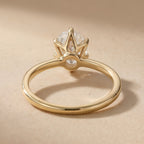 Oval lab grown diamond ring top view