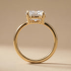 Oval lab grown diamond wedding ring side view