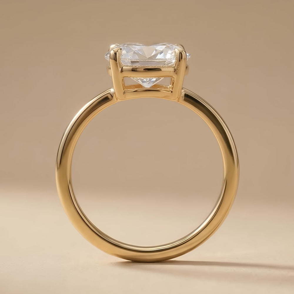 Oval lab grown diamond wedding ring side view