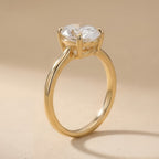 Oval lab grown diamond wedding ring side view