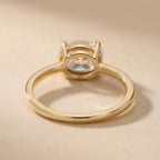 East West oval wedding ring top view