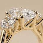 Gold three stone diamond wedding ring