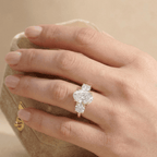 Luxury oval lab grown gold bridal ring