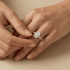 Oval solitaire engagement ring for her in solid gold