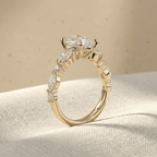 Elegant oval lab grown diamond solitaire ring for women