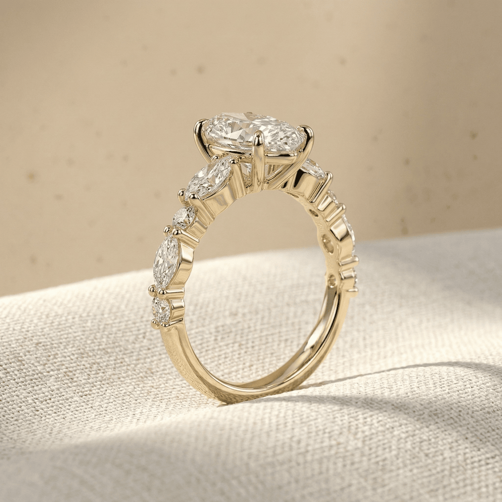 Elegant oval lab grown diamond solitaire ring for women