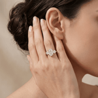 Classic 14K gold oval lab diamond engagement ring for her