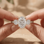 Oval cut lab diamond engagement ring in 14K gold