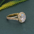 Oval Laboratory Diamond Split Shank Halo Engagement Ring - JBR Jeweler
