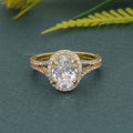 Oval Laboratory Diamond Split Shank Halo Engagement Ring - JBR Jeweler