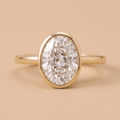 Oval moissanite ring for her front view