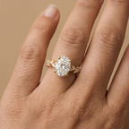 Elegant oval moissanite floral jewelry in gold