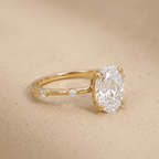 Minimalist oval moissanite engagement ring in gold