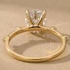 Oval Moissanite Gold Engagement Ring - Dainty Wedding Band