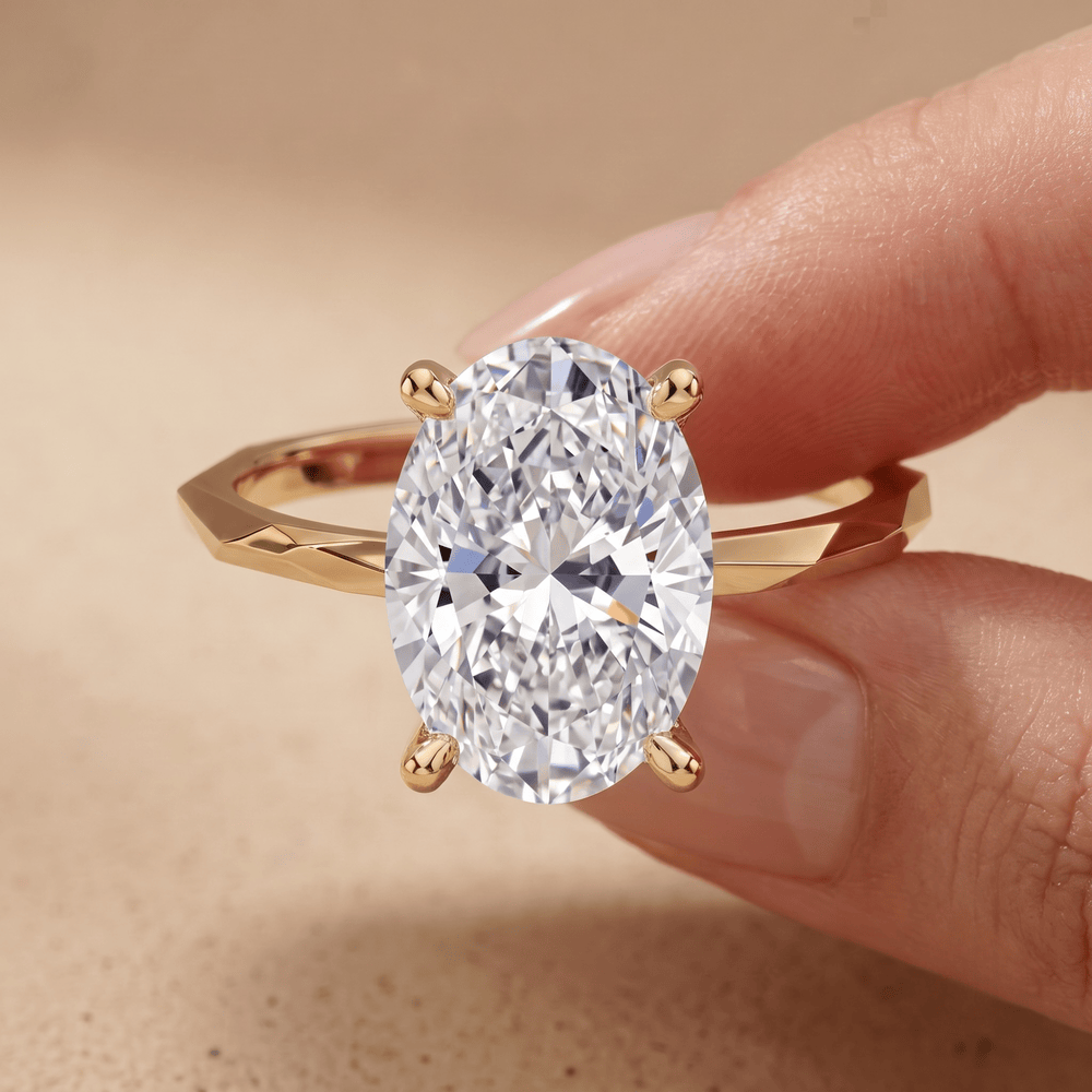 oval moissanite solitaire ring for women