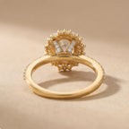 Affordable moissanite oval engagement halo ring