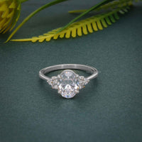 Muse Oval Cut Moissanite Diamond Engagement Ring