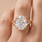 Oval Solitaire Moissanite Engagement Ring - Wrapped Bridal Ring