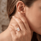 Six prong proposal ring lifestyle shot