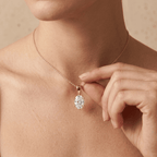 Oval Solitaire Pendant Necklace 14K Gold Oval Diamond Necklace