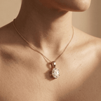 Oval Solitaire Pendant Necklace 14K Gold Oval Diamond Necklace