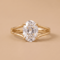 Oval solitaire moissanite wedding ring