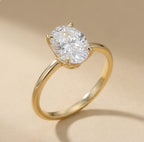 Solitaire oval moissanite ring side profile