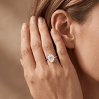 Eco-conscious oval solitaire moissanite ring lifestyle