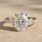 Oval Cut Three Stone Diamond Ring for Women