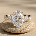 Oval Three Stone Lab Grown Diamond Engagement Ring