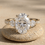 Oval Three Stone Lab Grown Diamond Engagement Ring