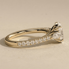 Oval Lab Diamond Bridal Ring with Sparkling Accents