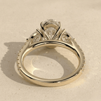 Elegant Oval Diamond Engagement Ring with Pave Band