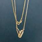 14k Gold Paperclip Diamond Charm Everyday Necklace - JBR Jeweler