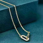 14k Gold Paperclip Diamond Charm Everyday Necklace - JBR Jeweler